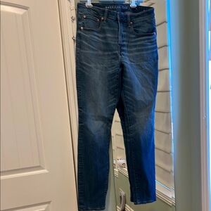 American Eagle Outfitters Men's Dark Blue Skinny Jeans